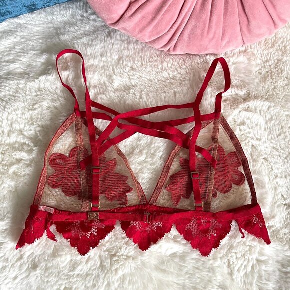 NWOT For Love and Lemons Skivvies Lingerie Ruby Appliqué Bralette - Picture 3 of 6